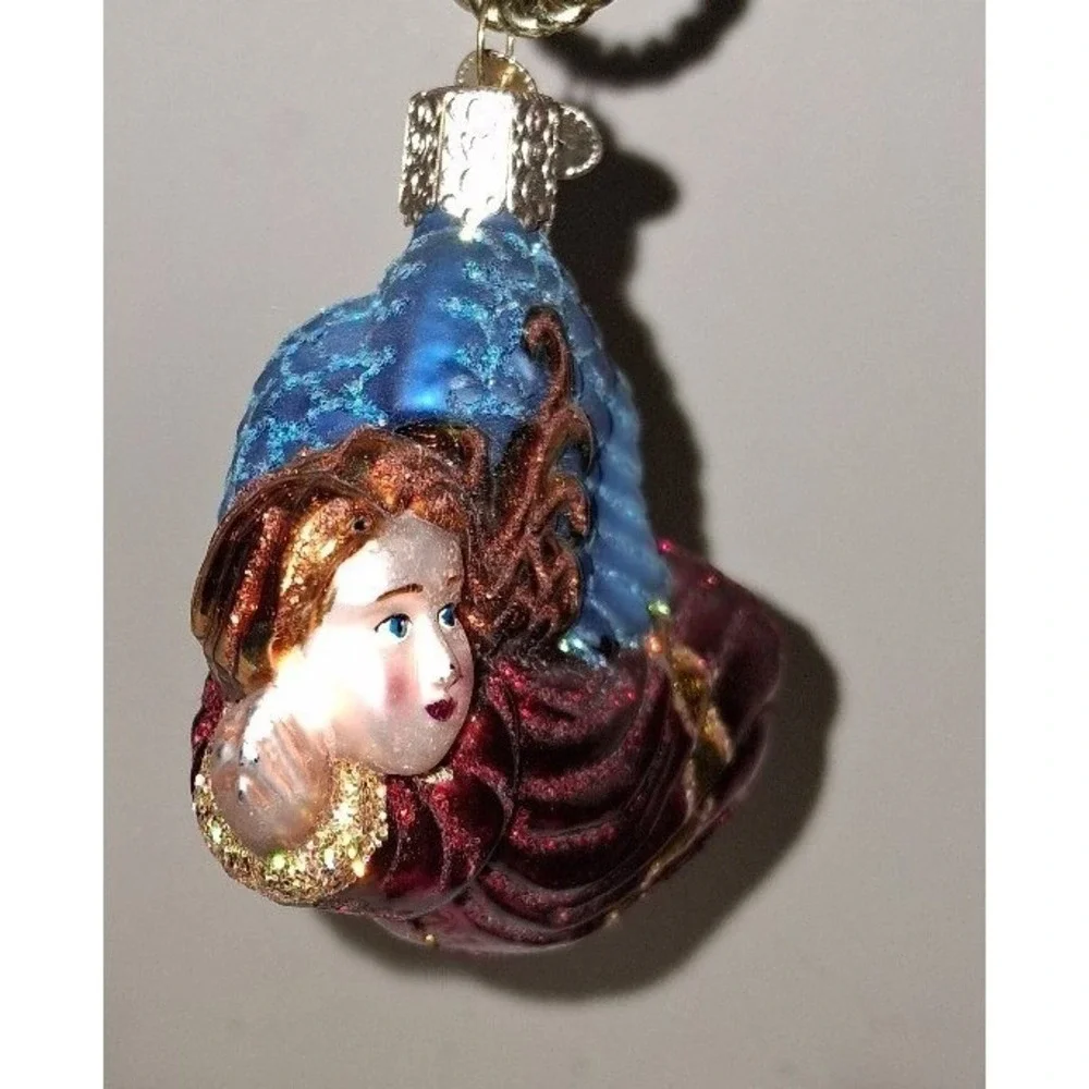 Old World Christmas Flying Angel Glass Christmas Ornament Hand Painted 3.5